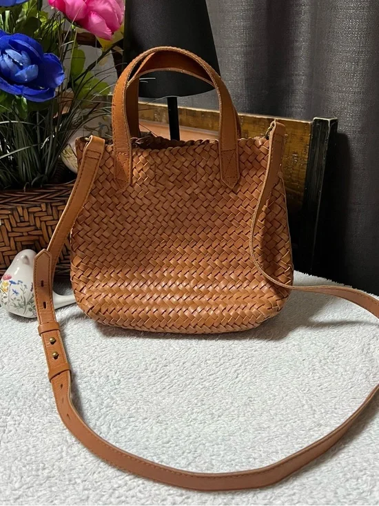 Madewell The Small Transport Crossbody: Woven Leather Edition Purse Bag Tote - Picture 2 of 12